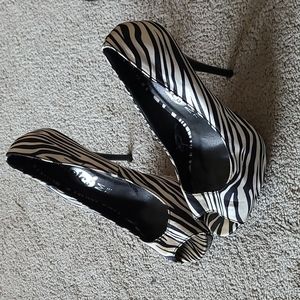 Zebra print heels